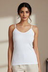 Zivame Knit Cotton Camisole - Bright White — thumbnail 1